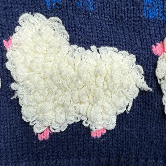 Plaid Sweater 3D Sheep Women Size S Vintage Crew Neck Knit Pullover Grandma Core - Picture 7 of 7